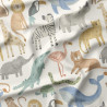 Printed Waterproof Fabric JUNZO White / Multicolored